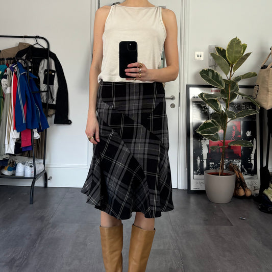 Vintage Tartan Midi Skirt